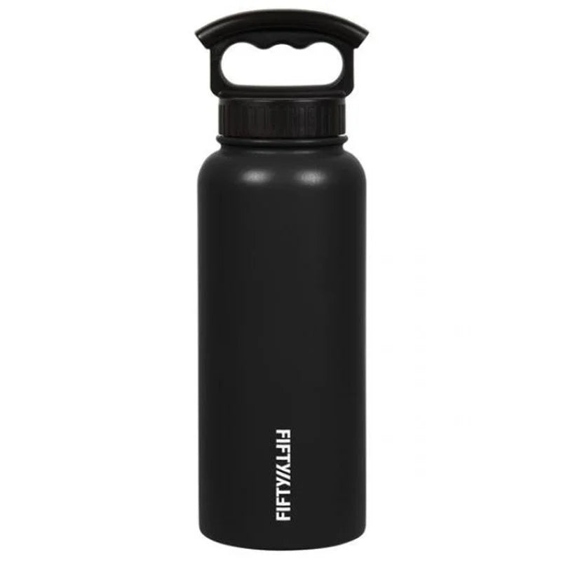 Fifty/Fifty 1L Bottle 3 Finger Lid - Matte Black - Tashqila Fifty/Fifty 1L Bottle 3 Finger Lid - Matte Black - Tashqila